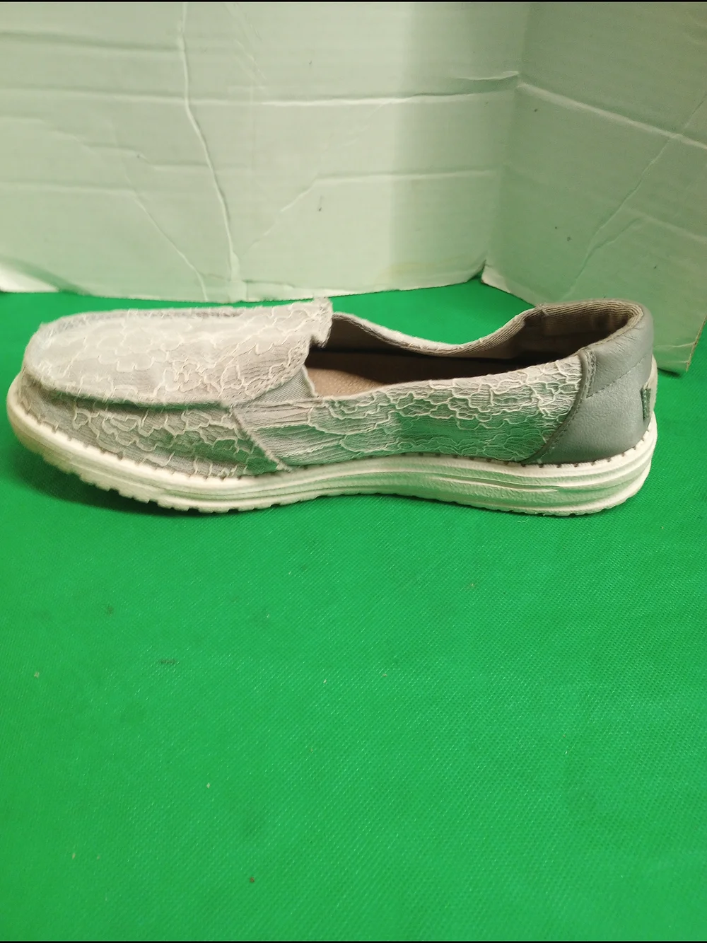 Hey Dude Lena Lace Slip-On Flats - Light Gray Women’s Sneakers Size 8 - Picture 5 of 8